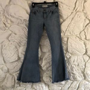 Free People bell bottom frayed jeans